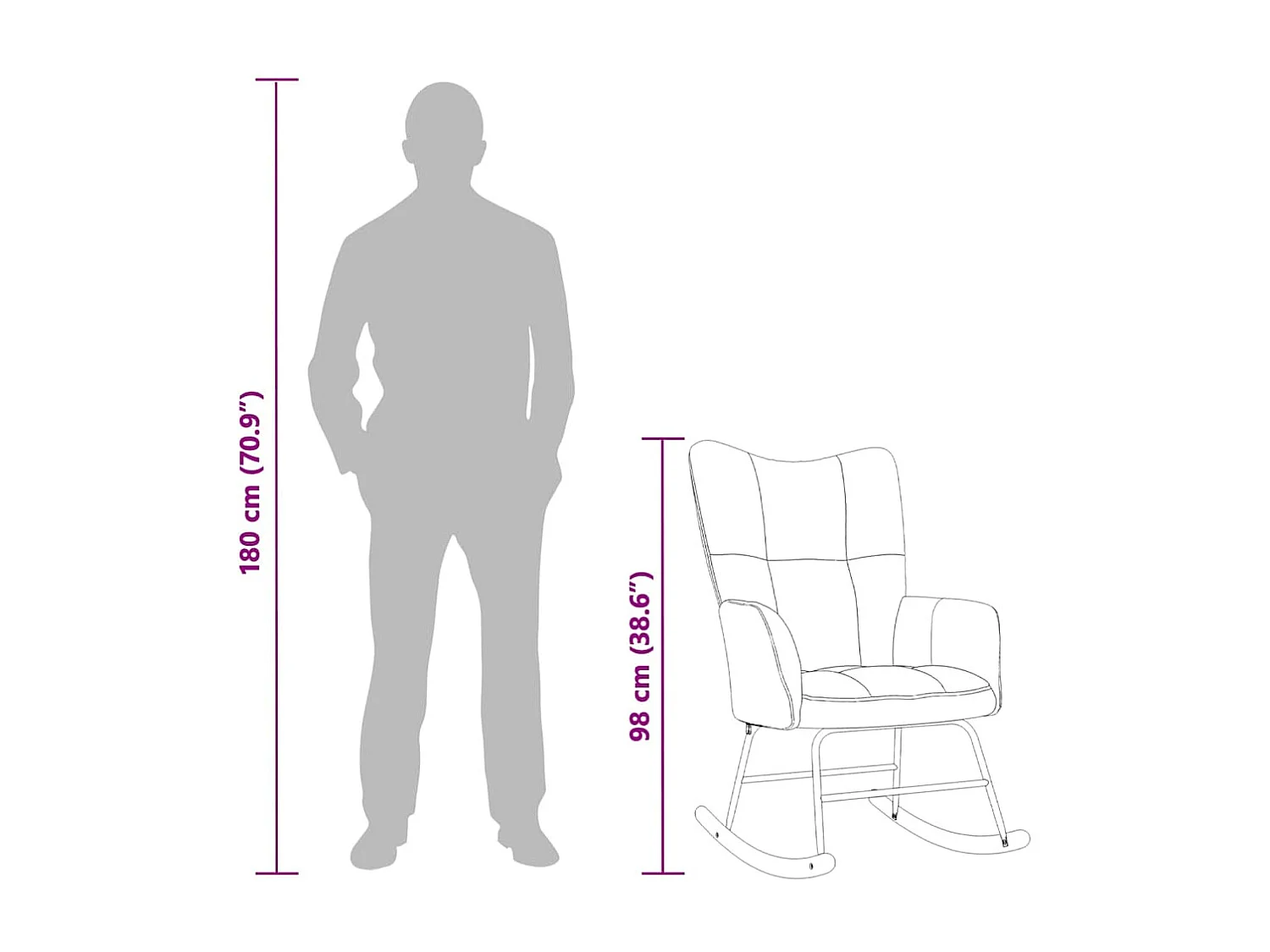 Sedia a Dondolo Crema in Velluto