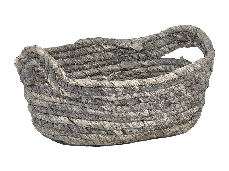 Set de 3 paniers naturel en feuilles tressées avec anses - NASH 6709