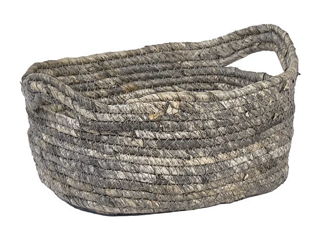 Set de 3 paniers naturel en feuilles tressées avec anses - NASH 6709