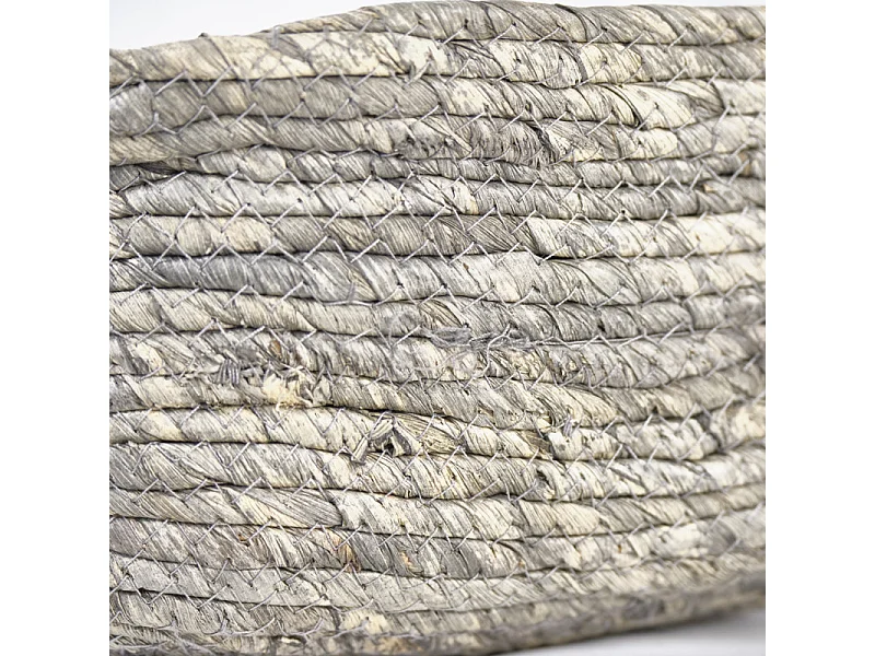 Set de 3 paniers naturel en feuilles tressées avec anses - NASH 6709