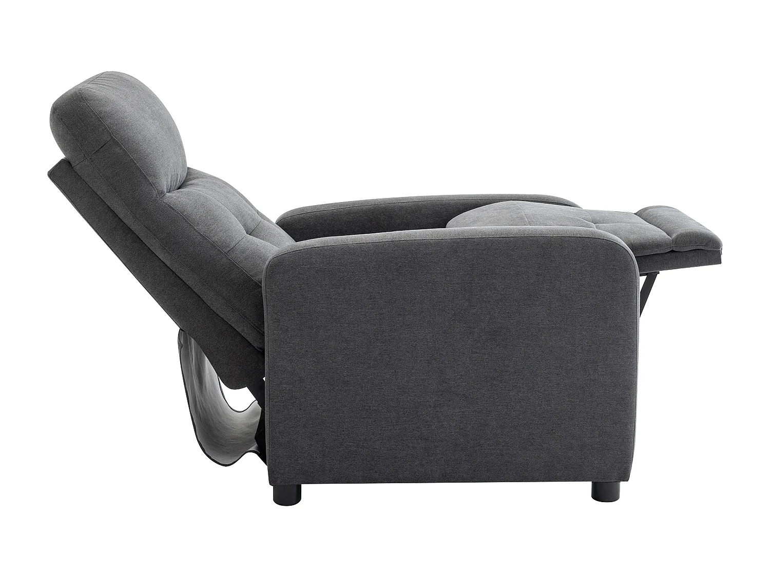 Fotel z funkcją relax tapicerowany antracytowy – JARAMILO