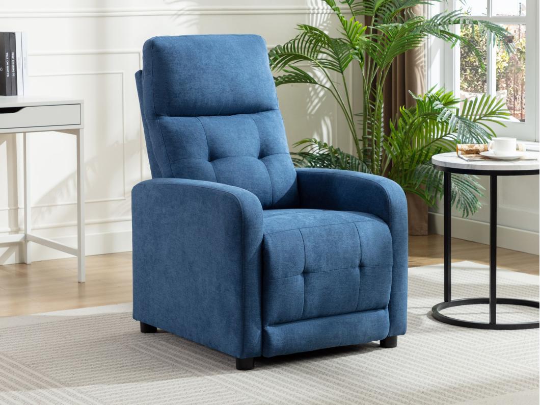 Fauteuil relax en tissu bleu JARAMILO