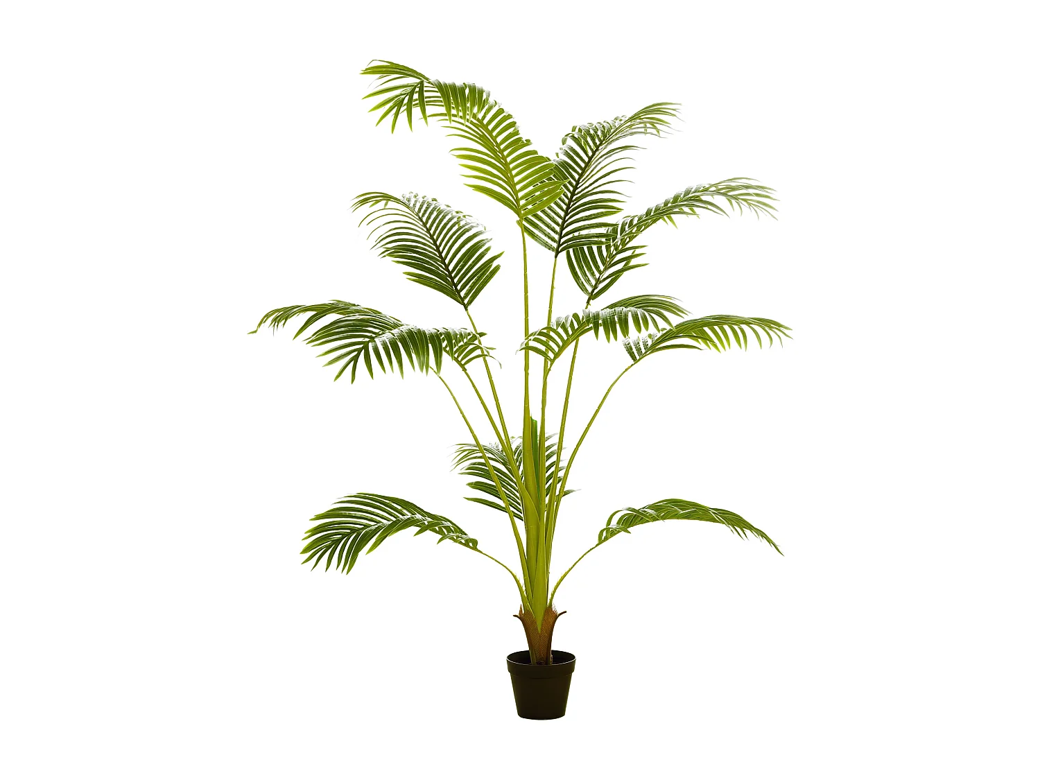 Palmier artificiel Sanwei Kwai H. 170 cm 11 grandes feuilles pot noir inclus