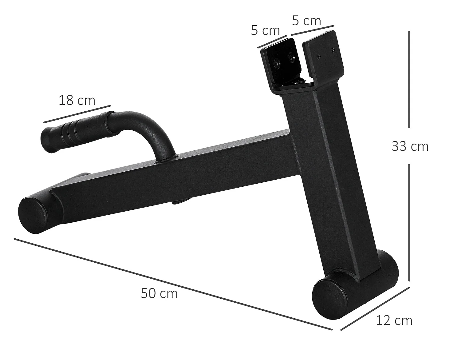 Mini Deadlift pour haltères olympiques - cric d'haltères avec poignée antidérapante - charge max. 200 Kg - acier noir