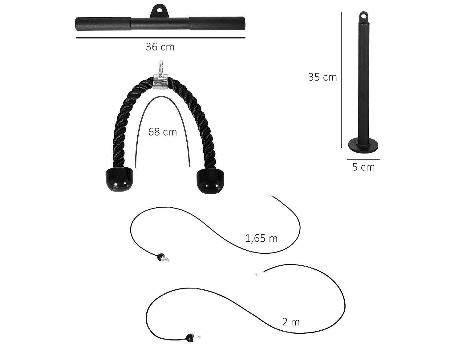 Station de musculation - station de traction poulie haute à fixer au plafond - barre traction et autres accessoires inclus
