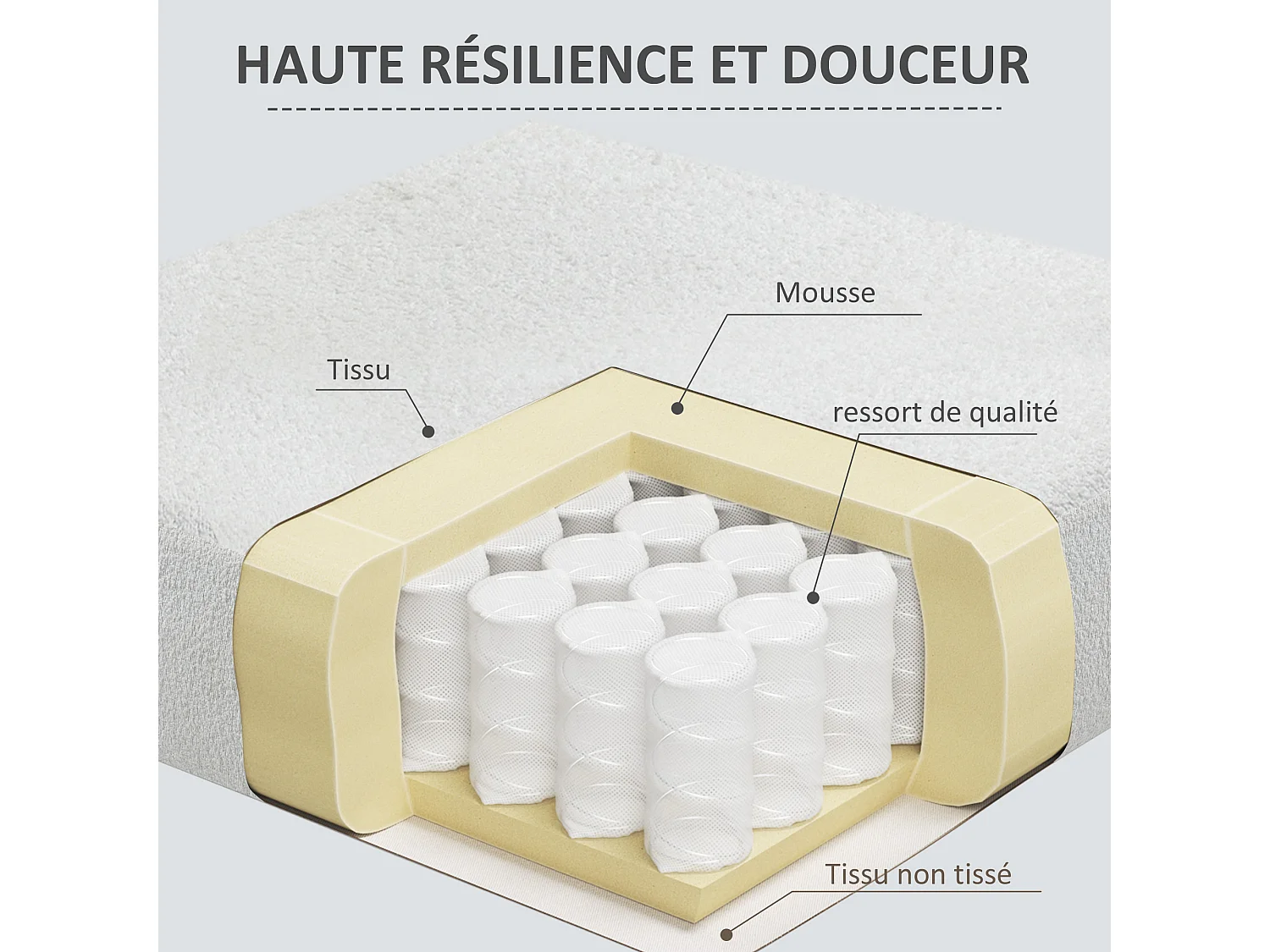 Fauteuil lounge design - piètement effilé incliné métal noir - revêtement effet laine bouclée blanc cassé