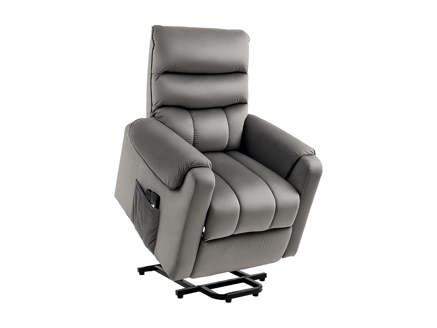 Fauteuil de massage fauteuil releveur électrique inclinaison réglable repose-pied ajustable velours anthracite