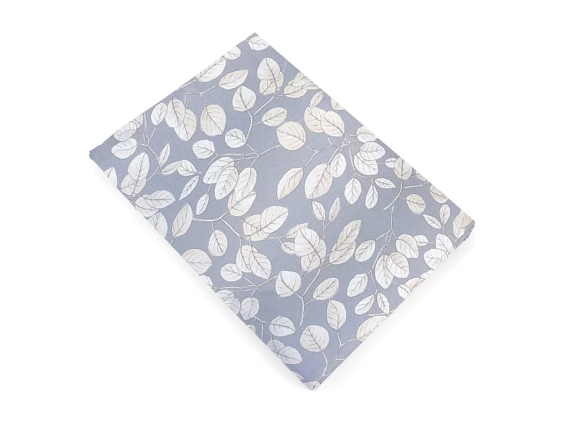 Drap plat imprimé 280x310 cm en 100% percale de coton LISON gris