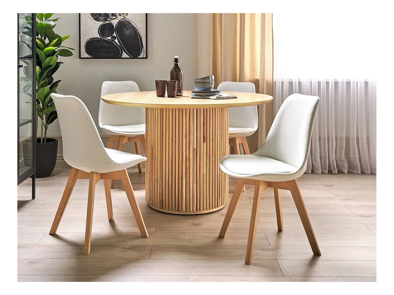 Lot de 2 chaises de salle à manger DAKOTA II Blanc cassé