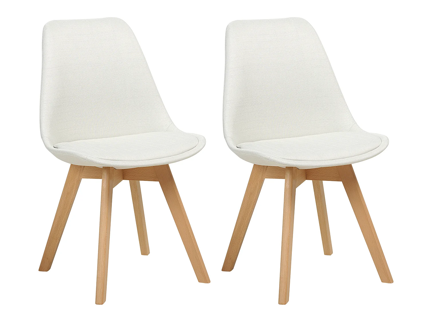 Lot de 2 chaises de salle à manger DAKOTA II Blanc cassé