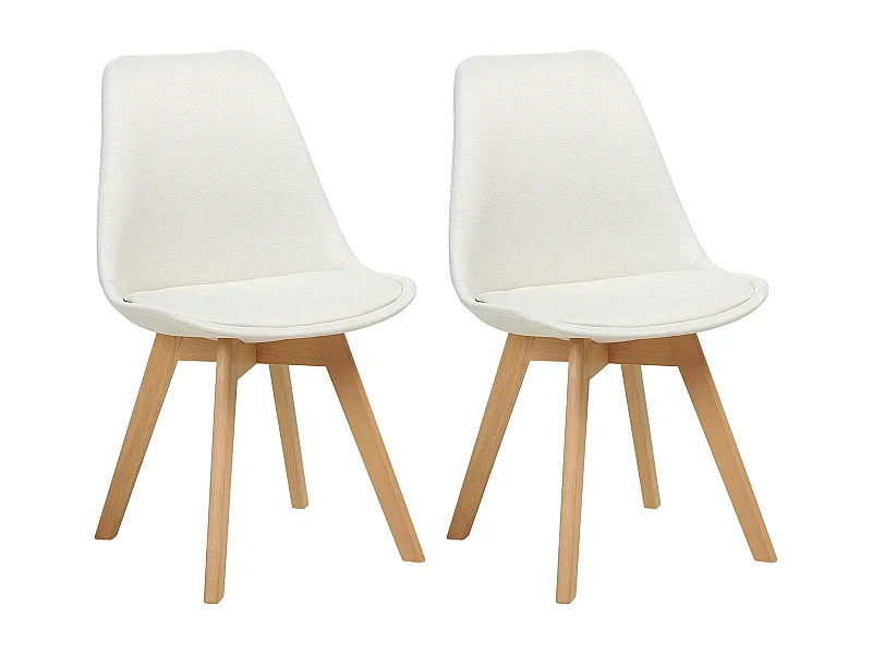 Lot de 2 chaises de salle à manger DAKOTA II Blanc cassé