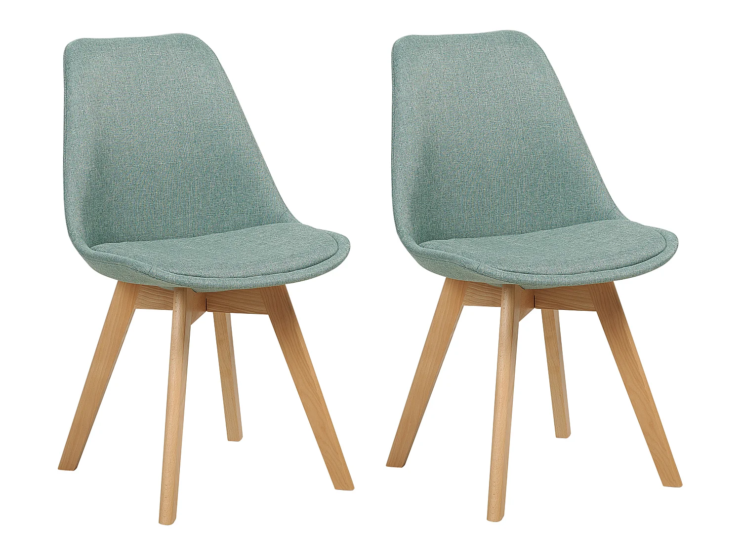 Lot de 2 chaises de salle à manger DAKOTA II Tissu Vert menthe