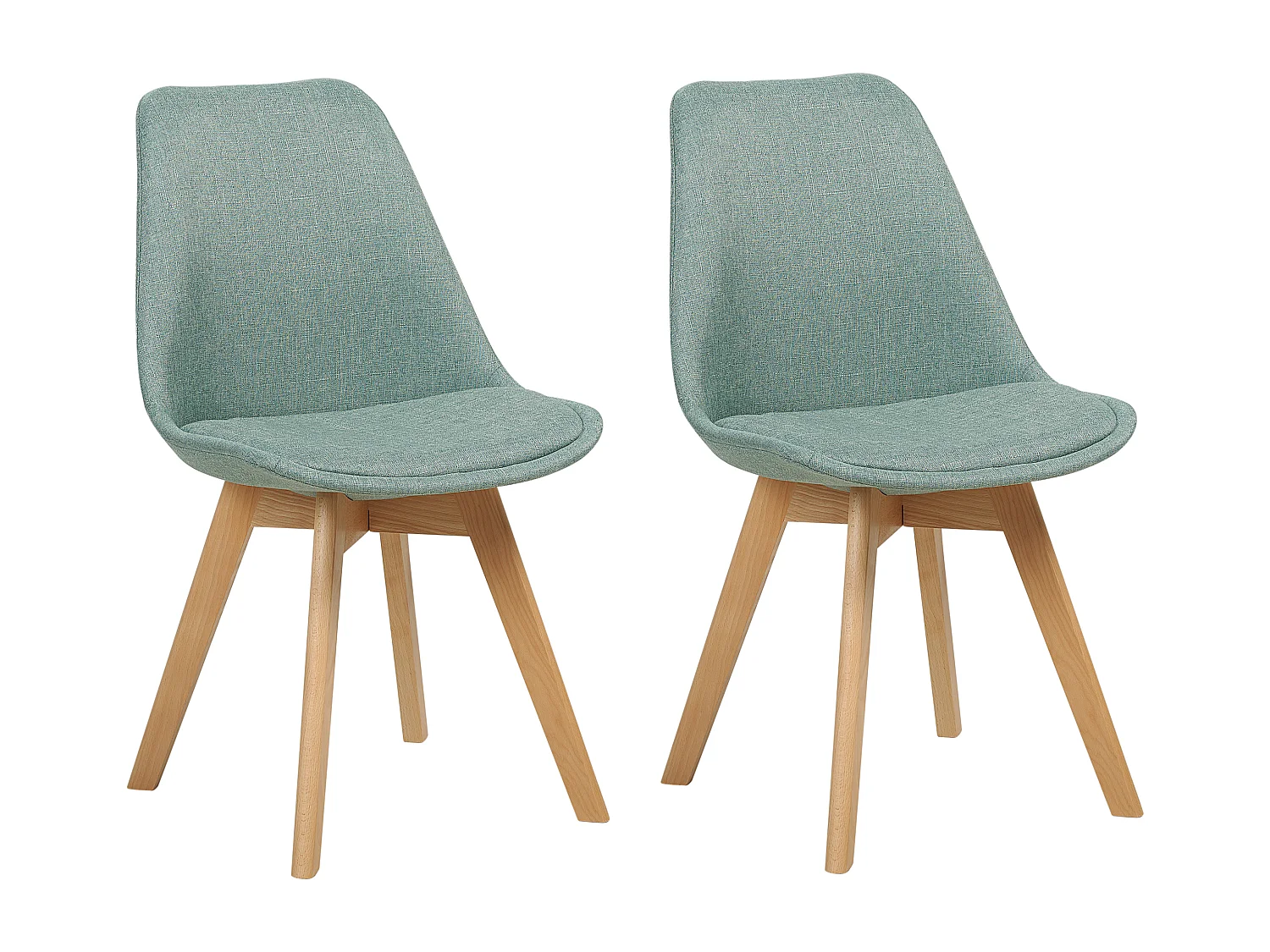 Lot de 2 chaises de salle à manger DAKOTA II Tissu Vert menthe