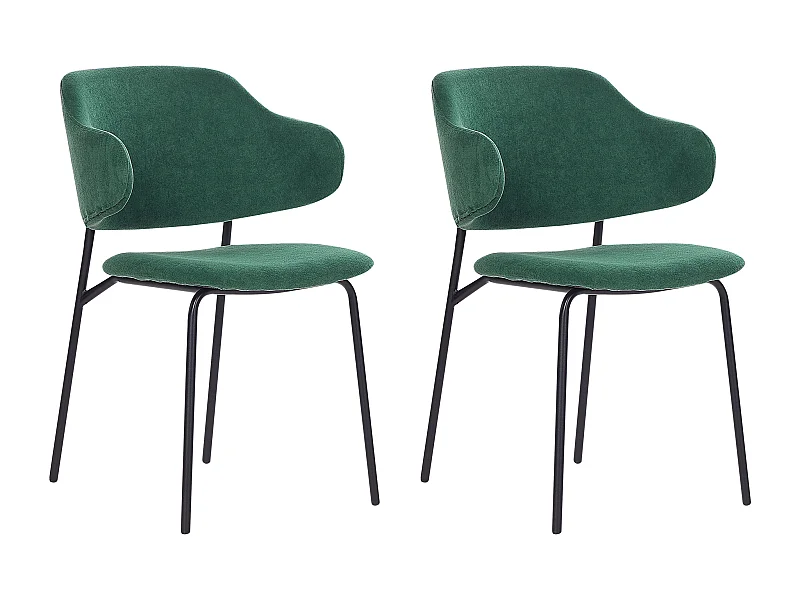 Lot de 2 chaises de salle à manger KENAI Vert foncé