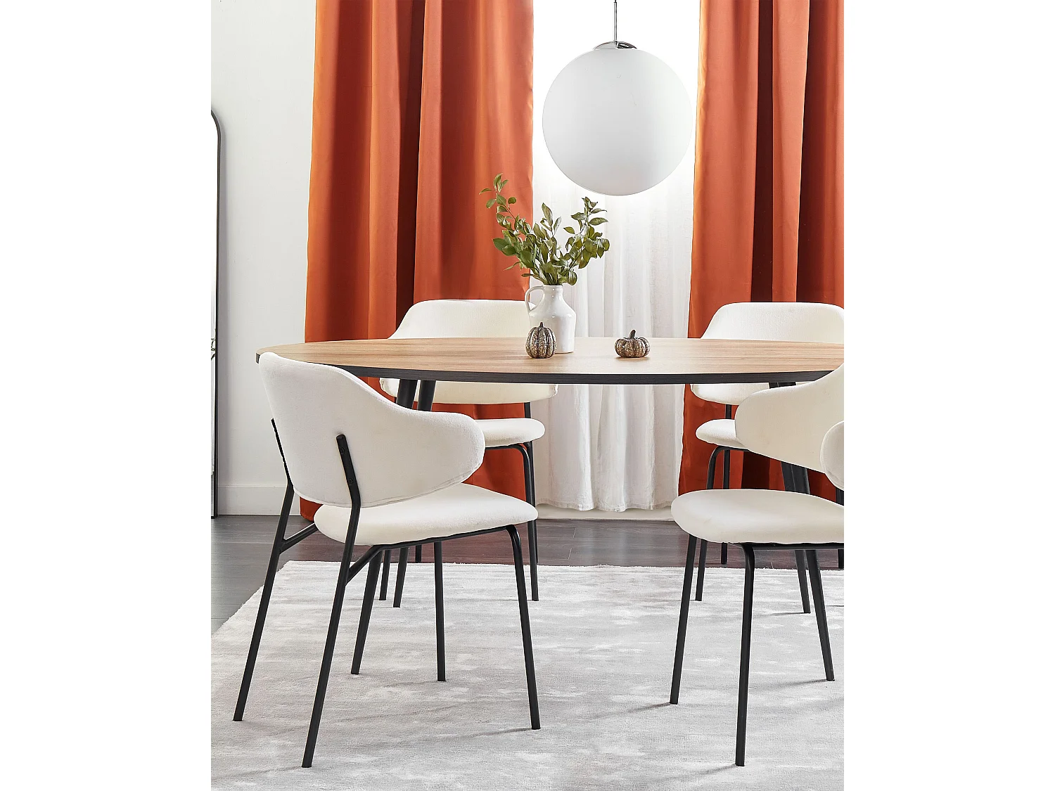 Lot de 2 chaises de salle à manger KENAI Crème