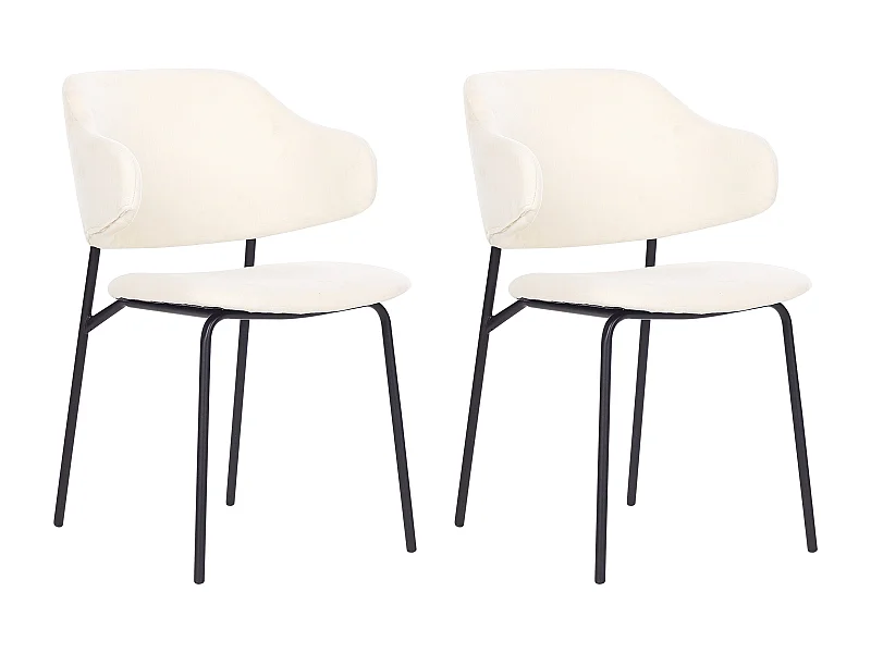 Lot de 2 chaises de salle à manger KENAI Beige clair