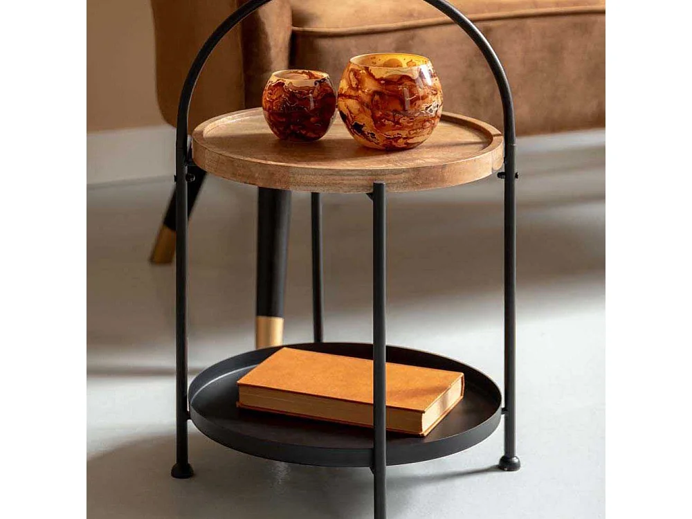 Table d'appoint Tray Noir  Present Time