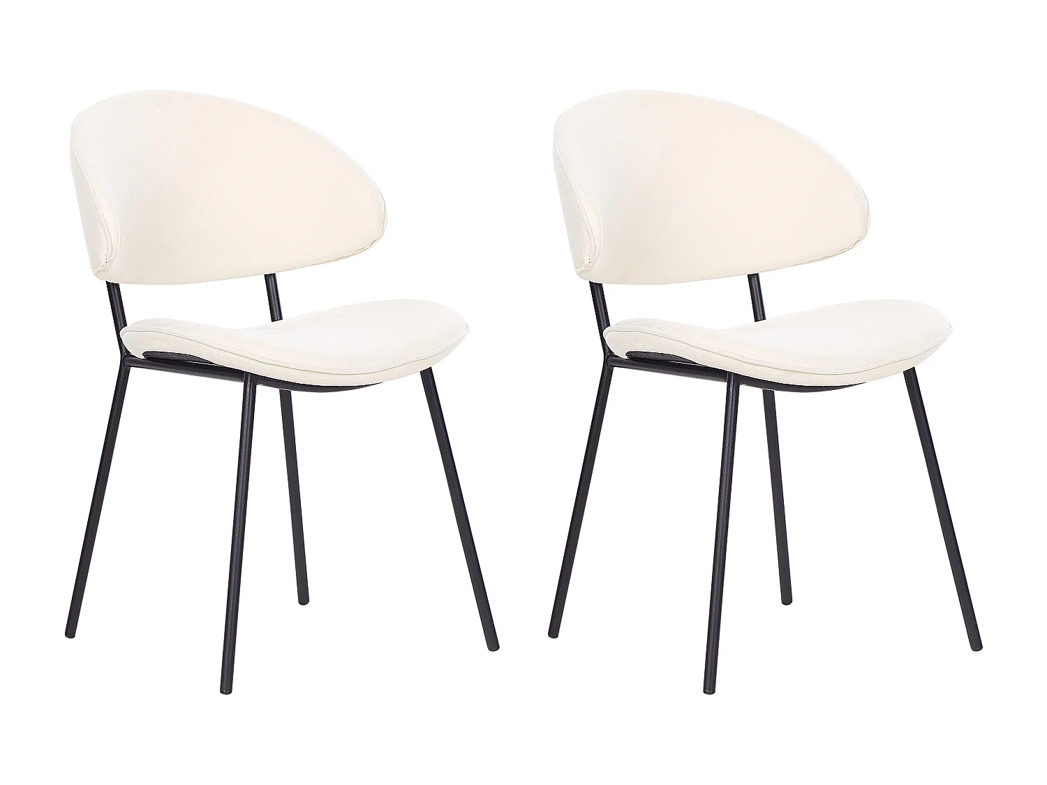 Lot de 2 chaises de salle à manger KIANA Tissu Beige clair