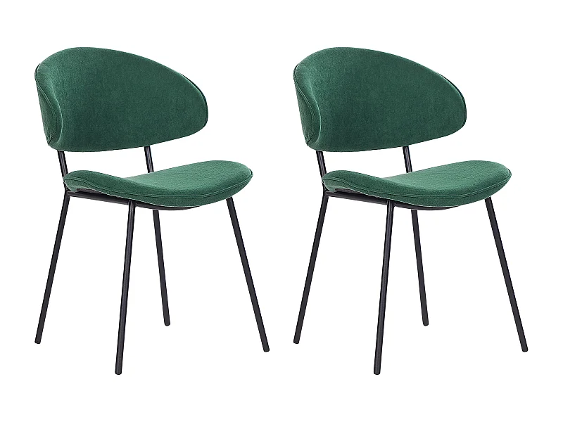 Lot de 2 chaises de salle à manger KIANA Vert foncé