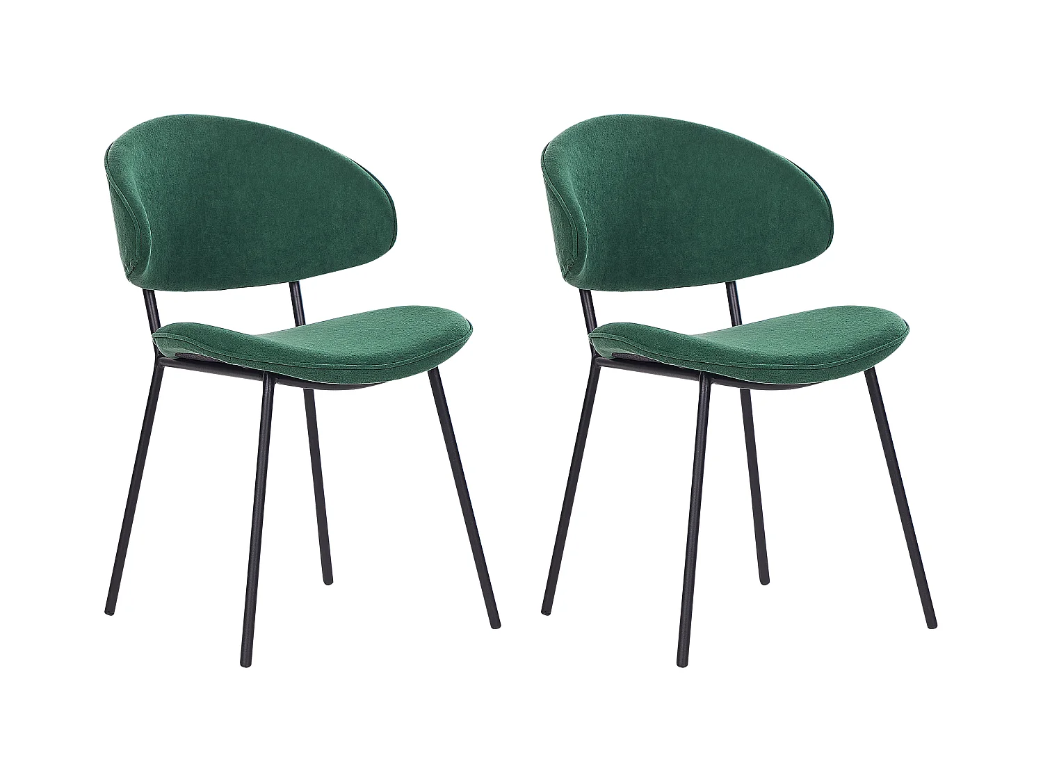 Lot de 2 chaises de salle à manger KIANA Vert foncé