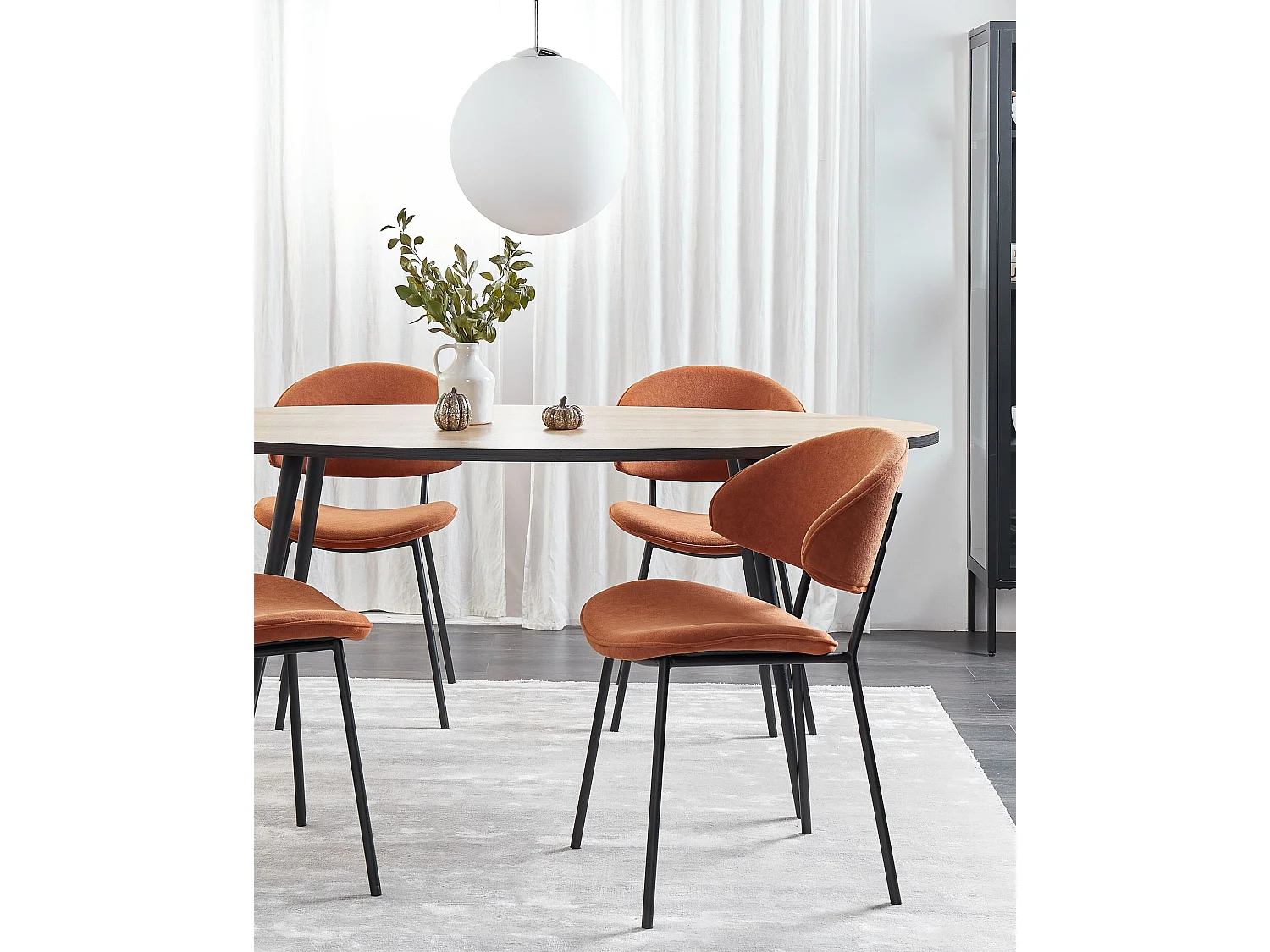 Conjunto de 2 sillas de comedor KIANA Naranja