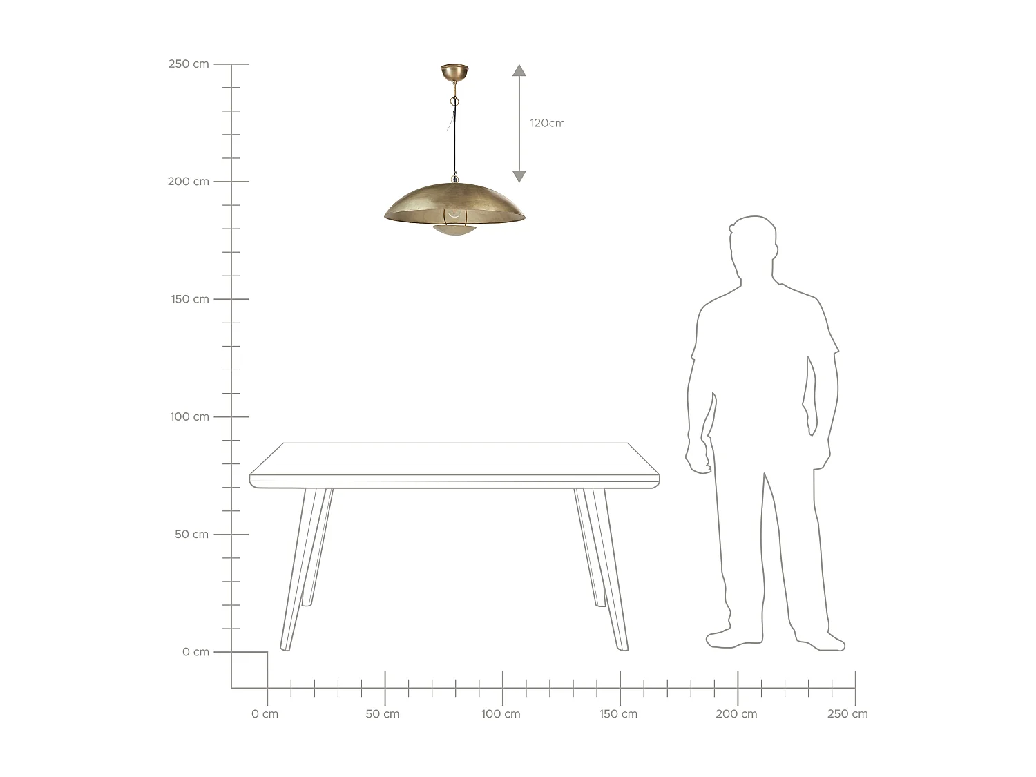 Candeeiro suspenso AGRANI Metal Dourado