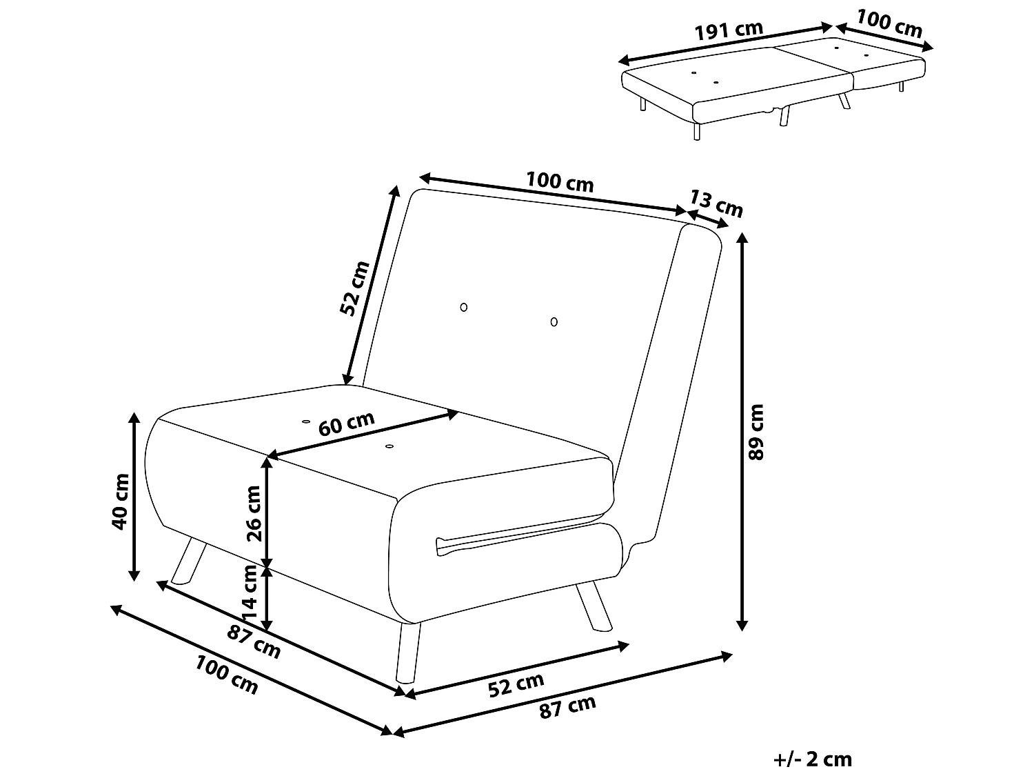 1-Sitzer Schlafsofa FARRIS Samtstoff Olivgrün