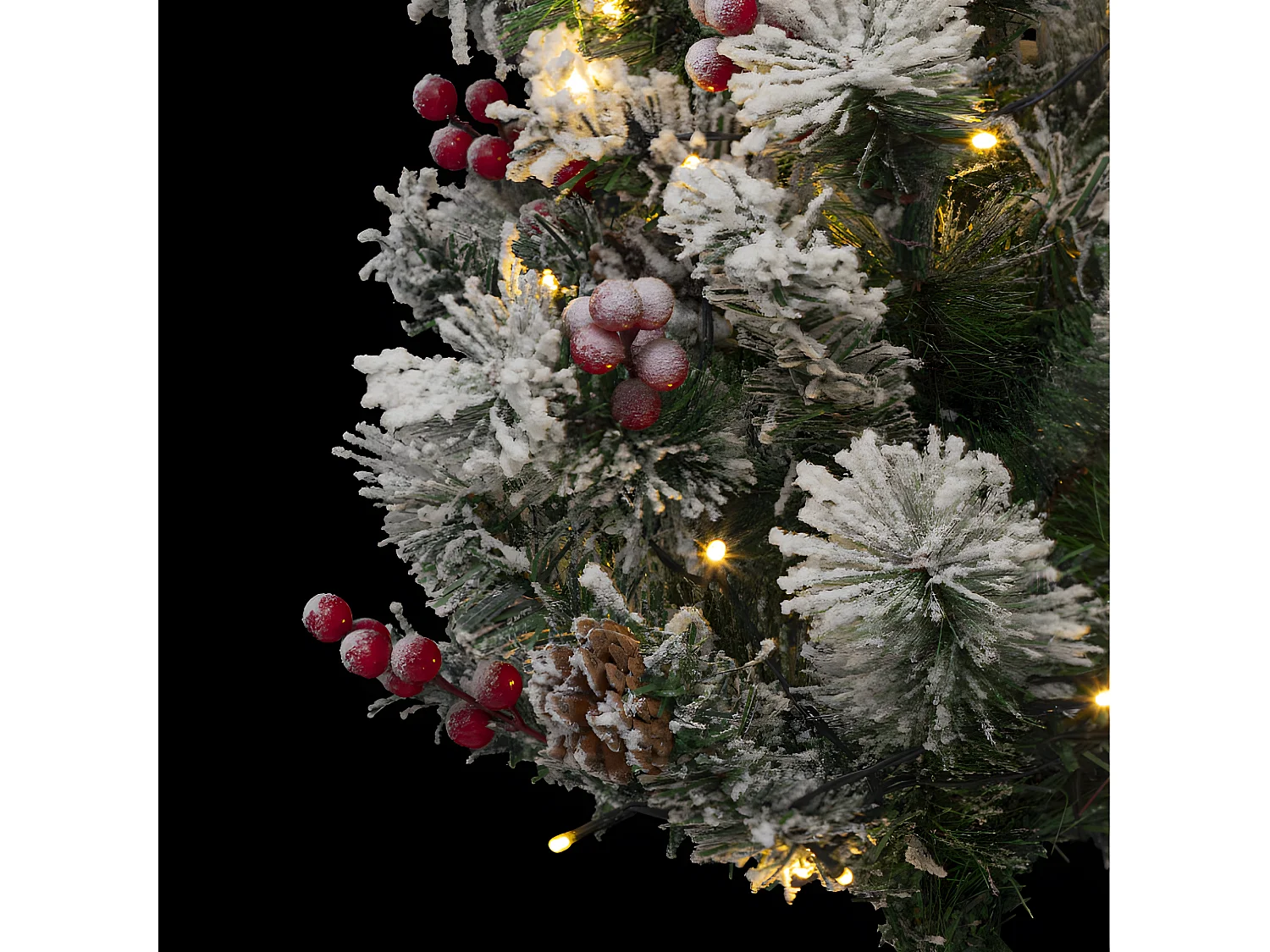 Sapin de Noël artificiel lumineux à planter dans le sol 50 LED Blanc chaud H 90 cm