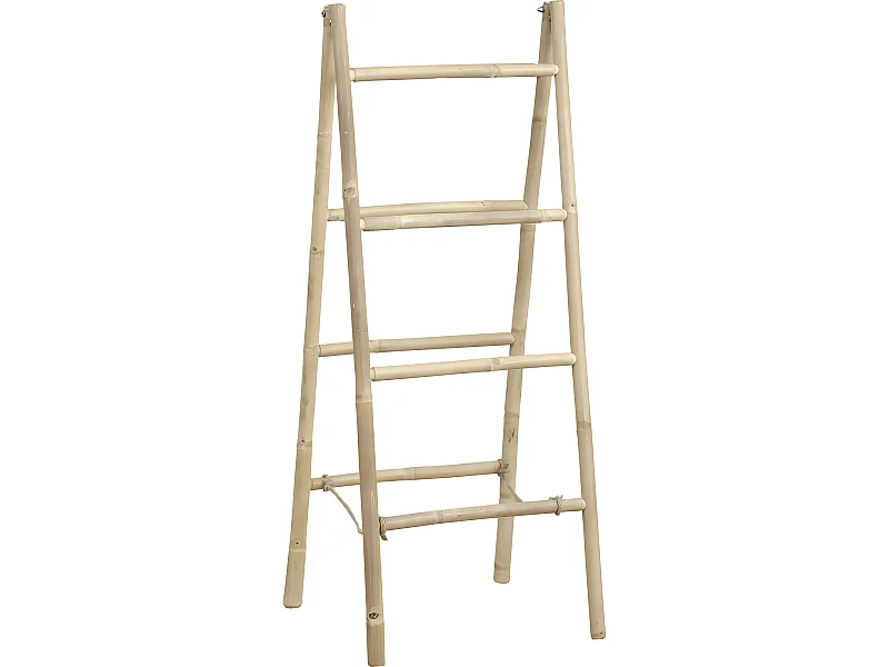 Porte serviettes double échelle canne de bambou