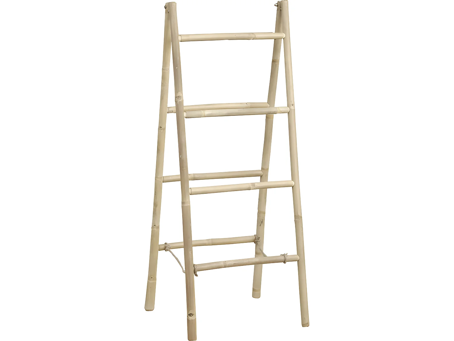 Porte serviettes double échelle canne de bambou