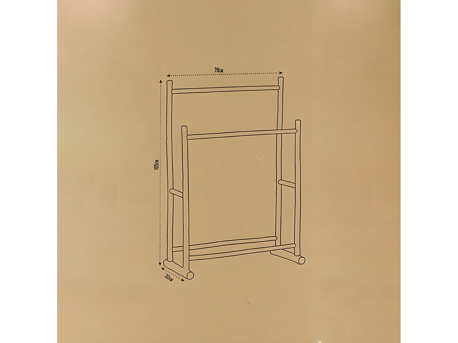 Porte serviettes canne de bambou 2 barres