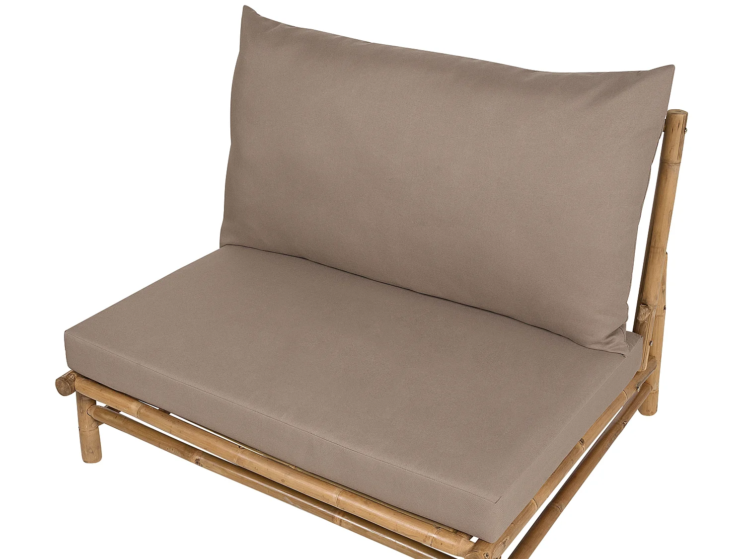 Lot de 2 chaises de jardin avec coussins TODI Bambou Taupe