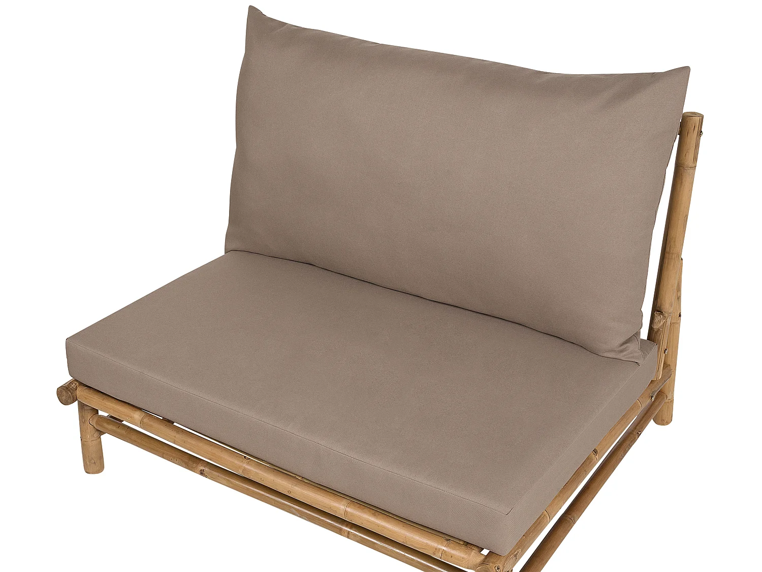 Lot de 2 chaises de jardin avec coussins TODI Bambou Taupe