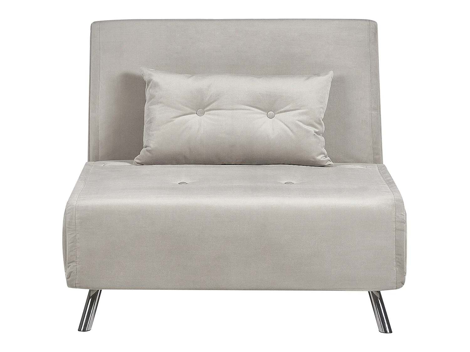 Eenpersoons slaapbank FARRIS Fluweel Lichtgrijs