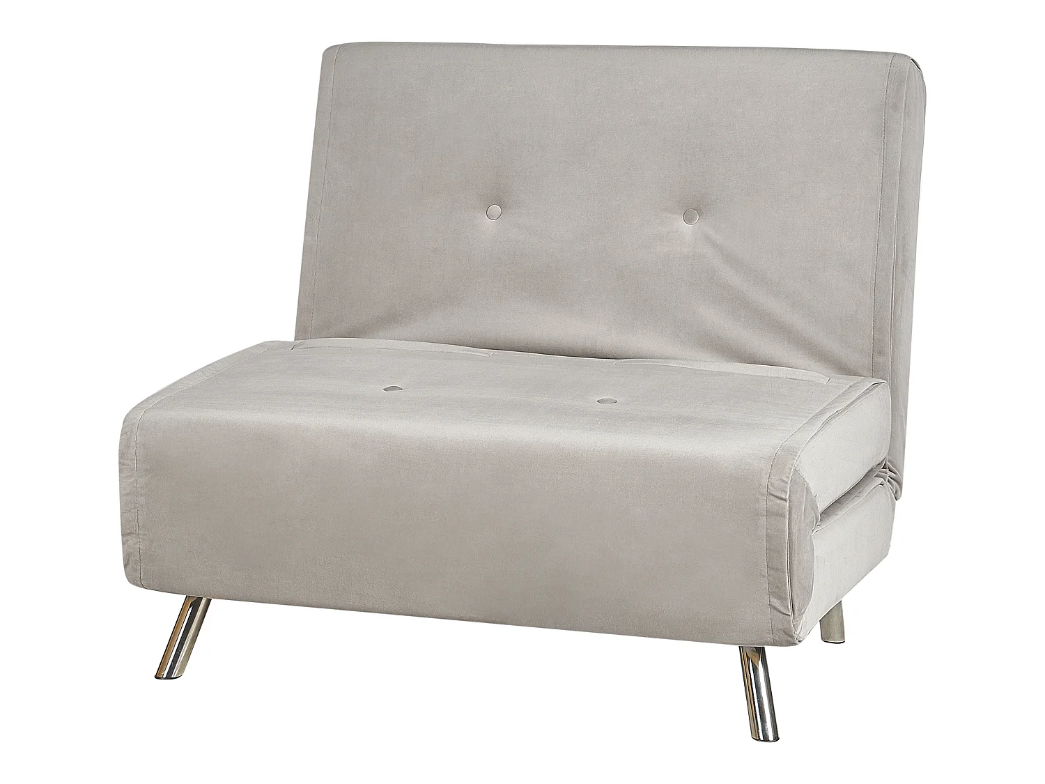 Eenpersoons slaapbank FARRIS Fluweel Lichtgrijs