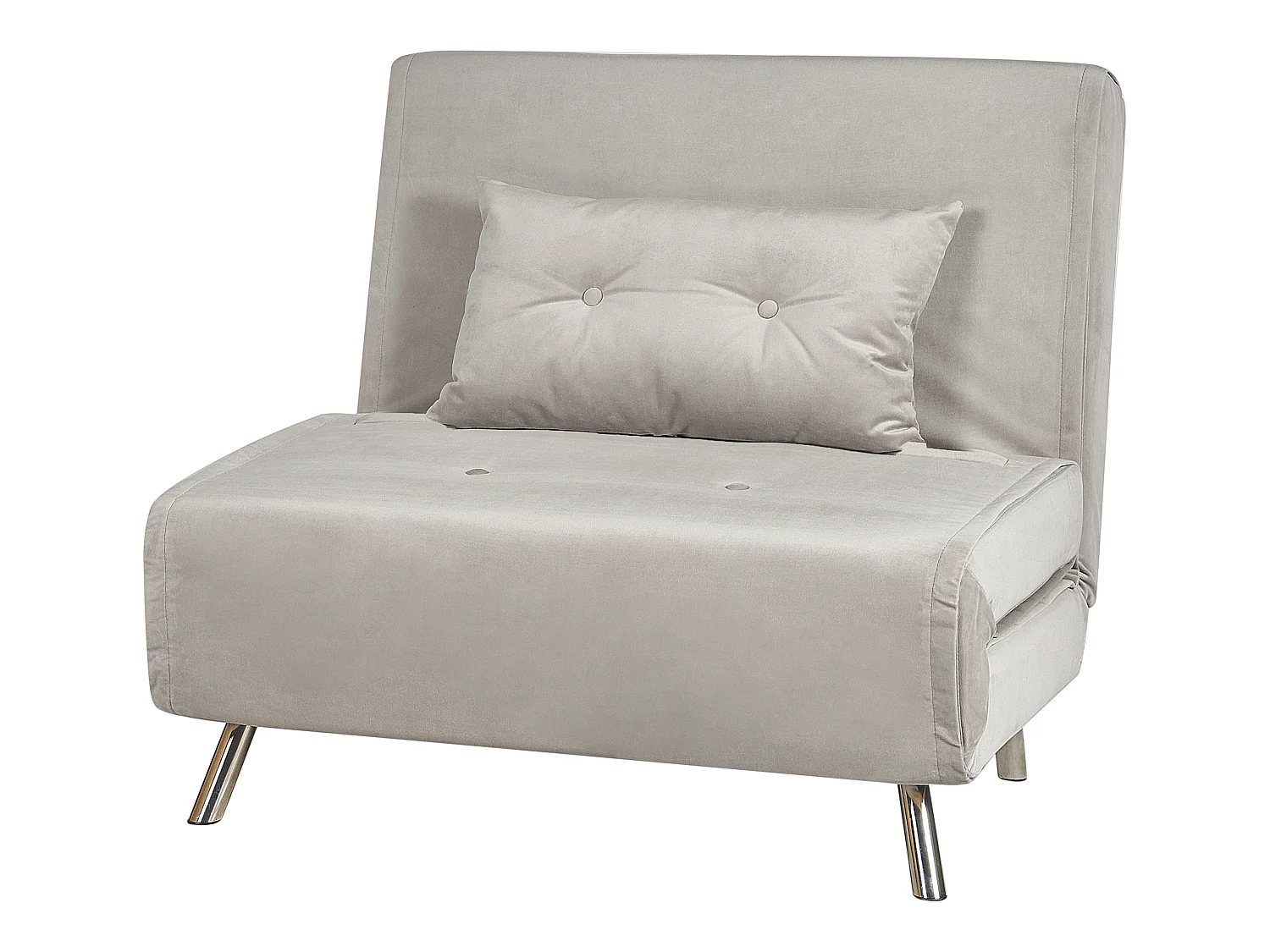 Eenpersoons slaapbank FARRIS Fluweel Lichtgrijs