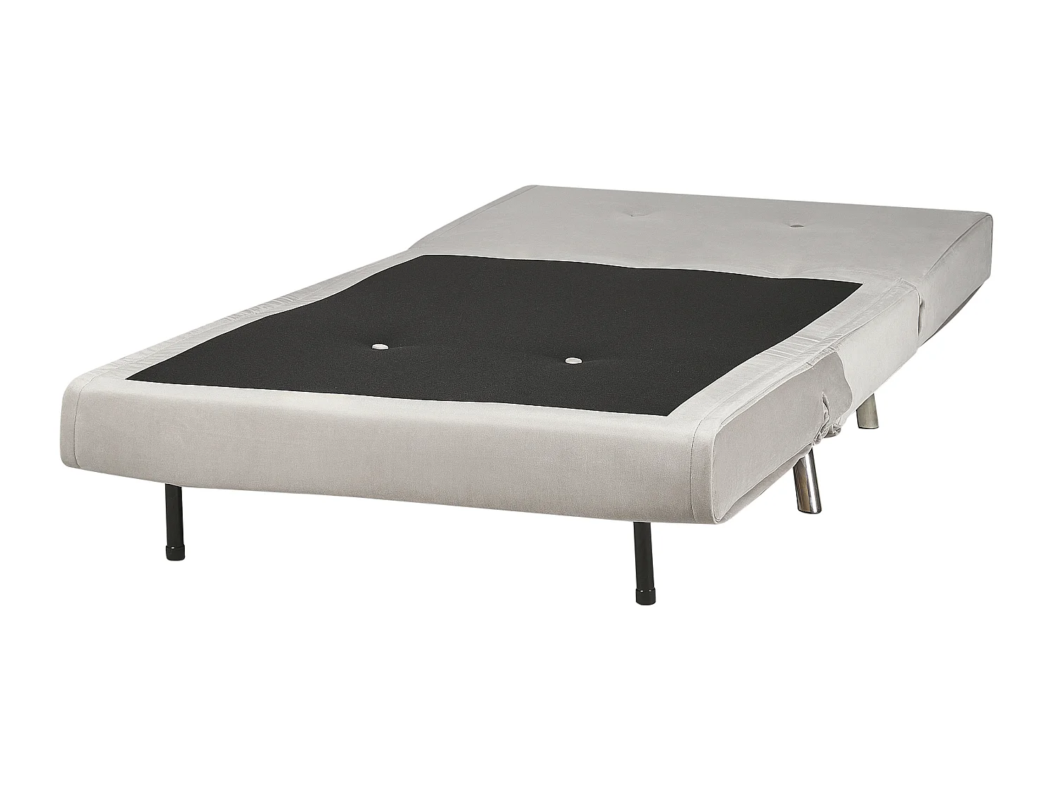 Eenpersoons slaapbank FARRIS Fluweel Lichtgrijs