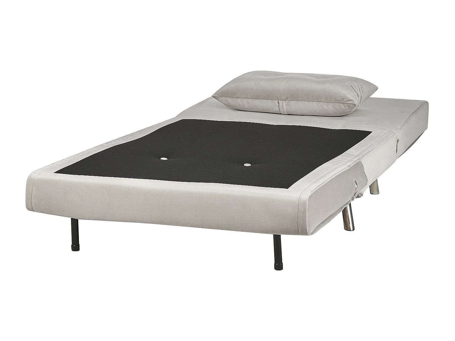 Eenpersoons slaapbank FARRIS Fluweel Lichtgrijs