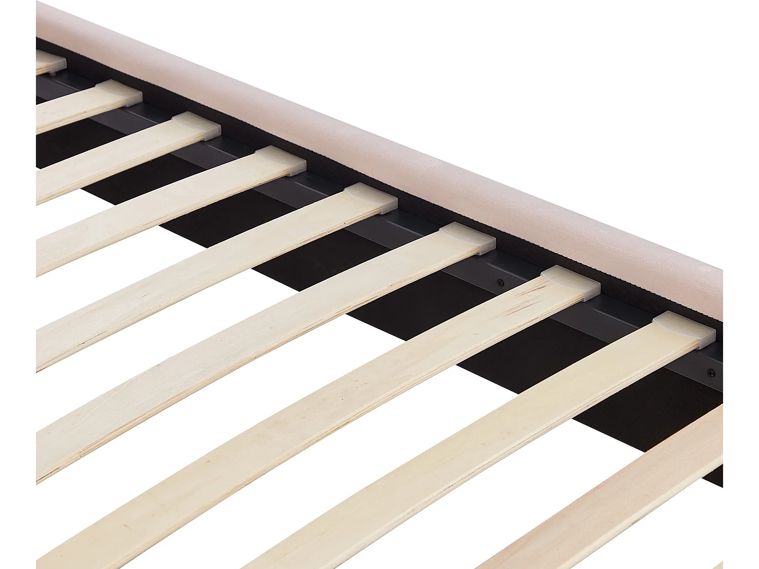 Lit avec sommier Velours LUNAN 140 x 200 cm Rose pastel