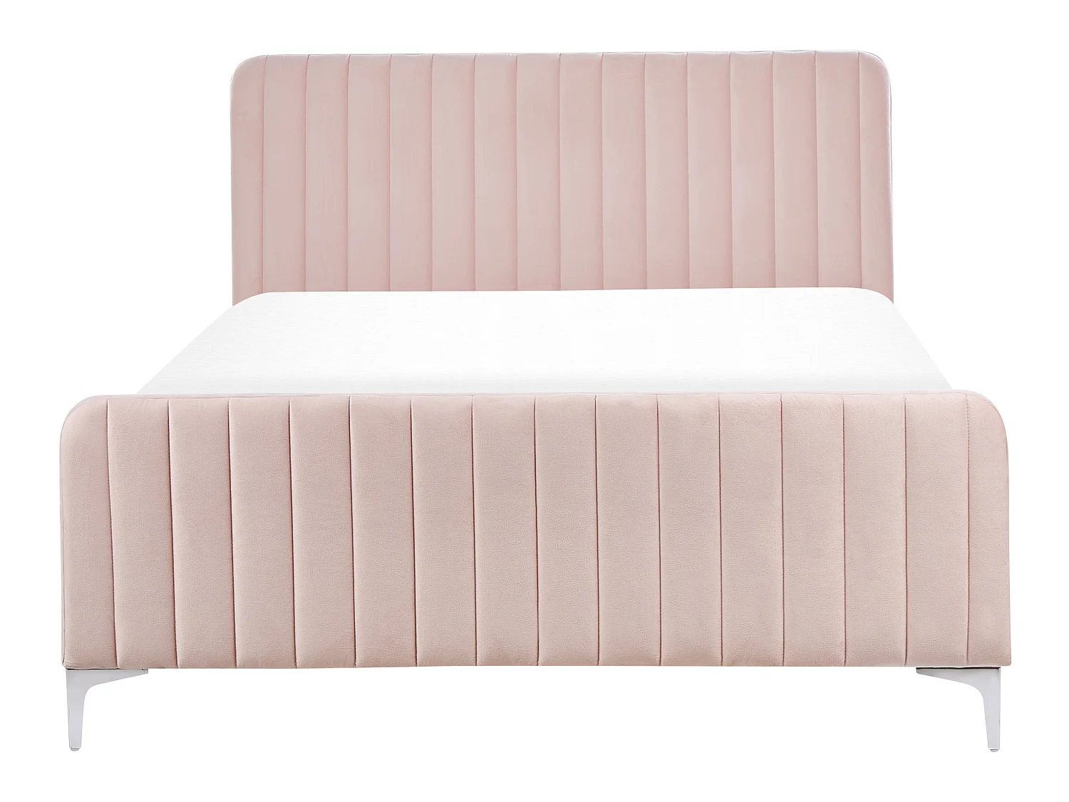 Bett mit Lattenrost Samtstoff LUNAN 140 x 200 cm Pastellrosa