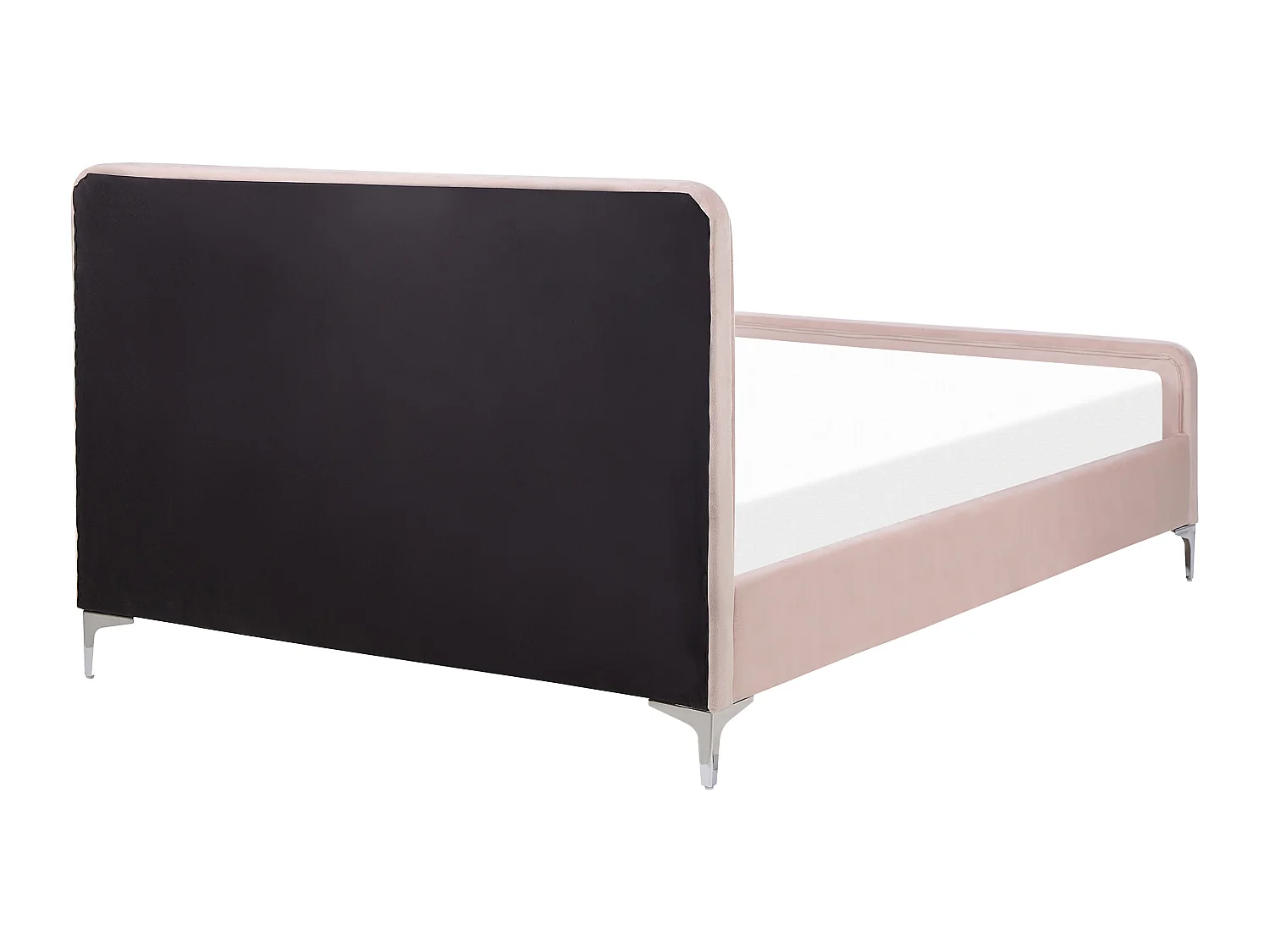 Bett mit Lattenrost Samtstoff LUNAN 140 x 200 cm Pastellrosa