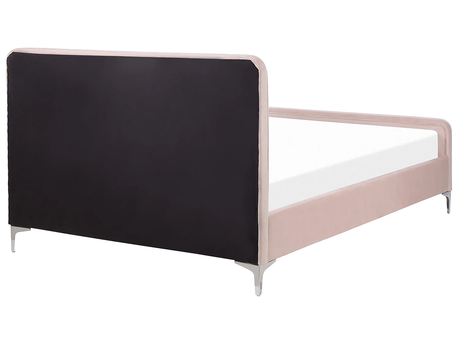 Lit avec sommier Velours LUNAN 140 x 200 cm Rose pastel