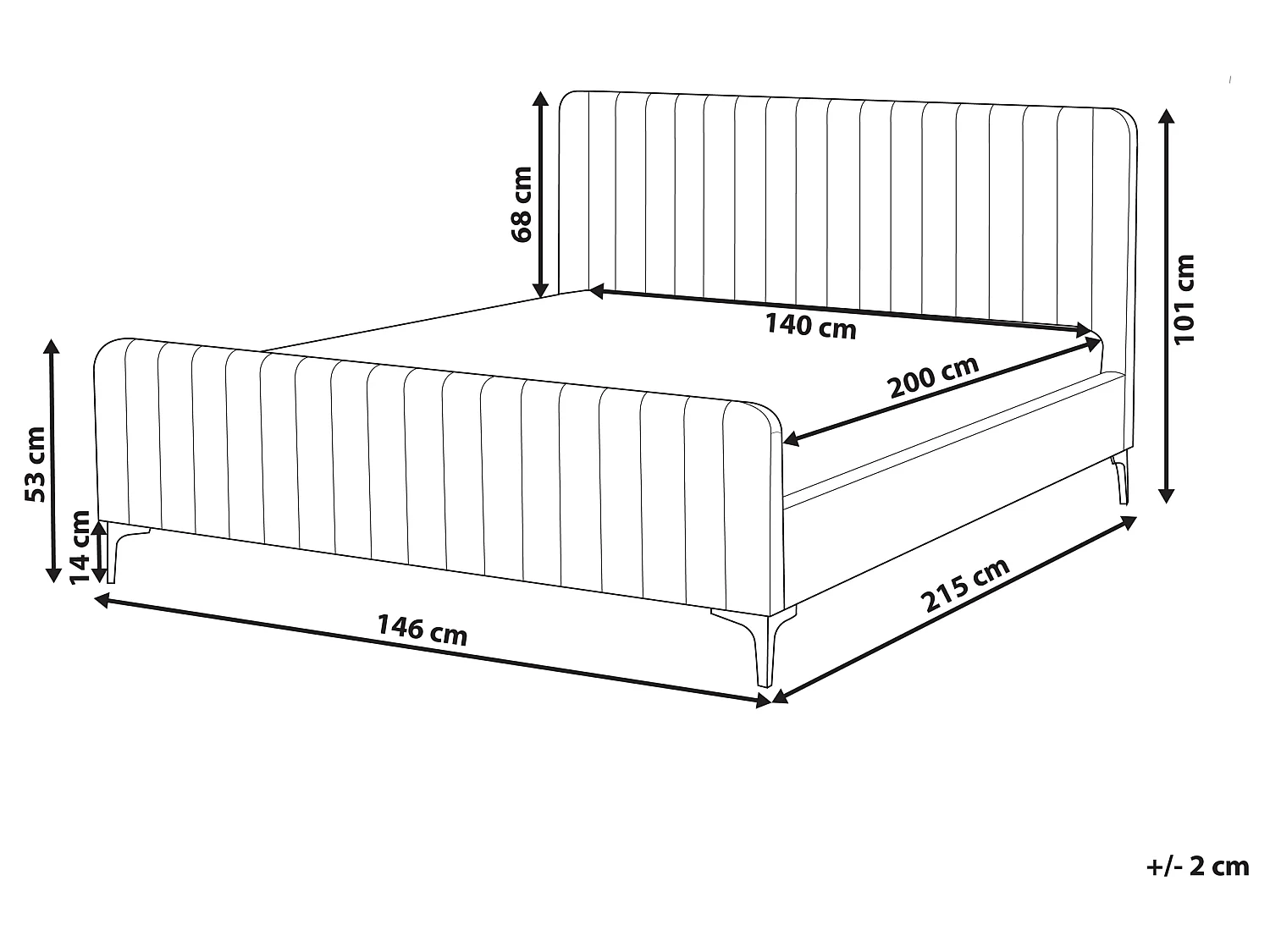 Bed Fluweel LUNAN 140 x 200 cm Pastelroze