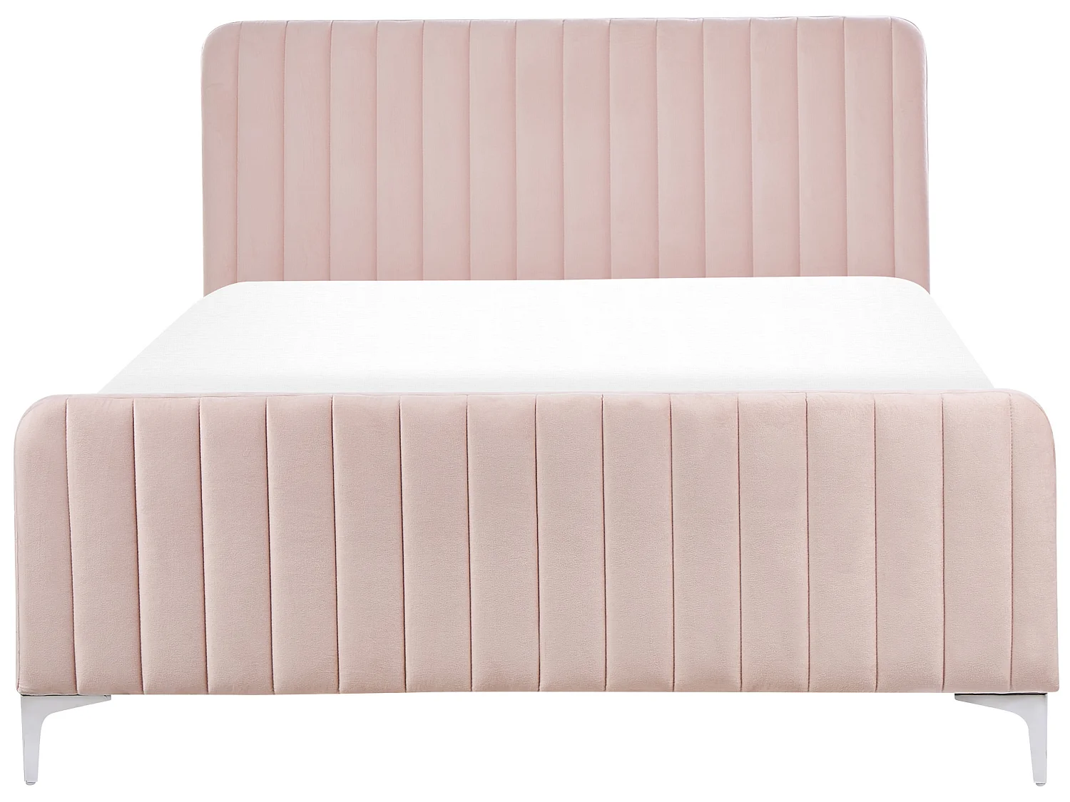 Bed Fluweel LUNAN 140 x 200 cm Pastelroze