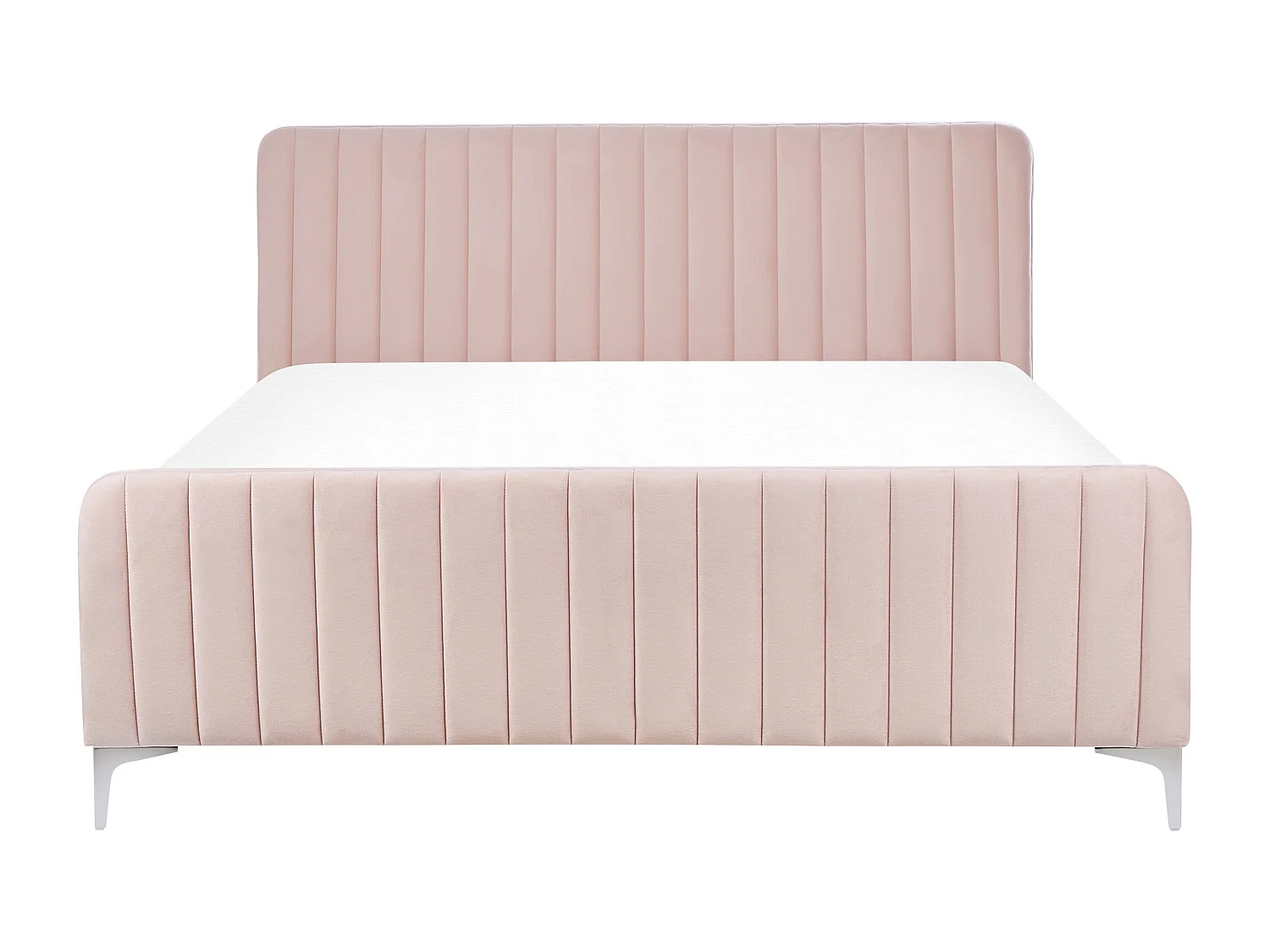 Letto Velluto LUNAN 160 x 200 cm Rosa pastello
