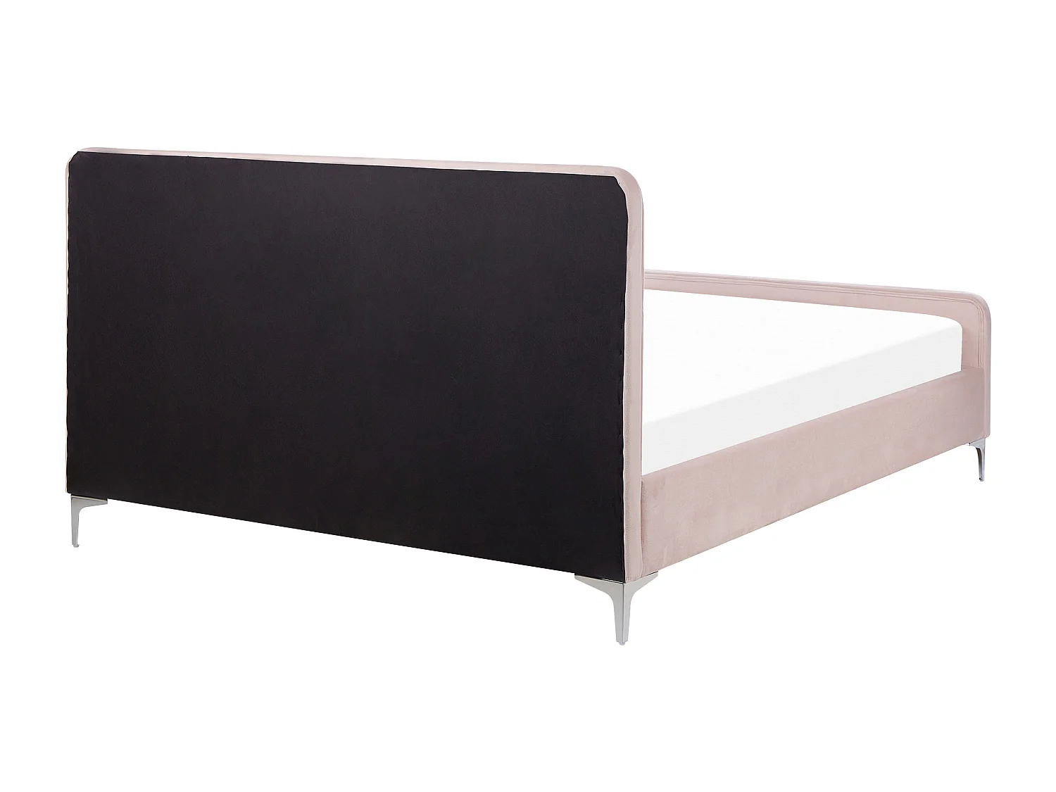 Lit avec sommier Velours LUNAN 160 x 200 cm Rose pastel