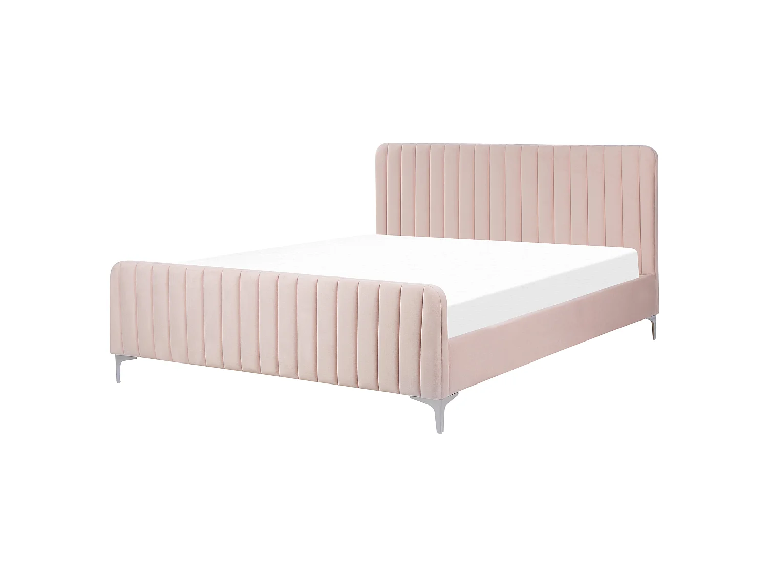 Bed Fluweel LUNAN 160 x 200 cm Pastelroze