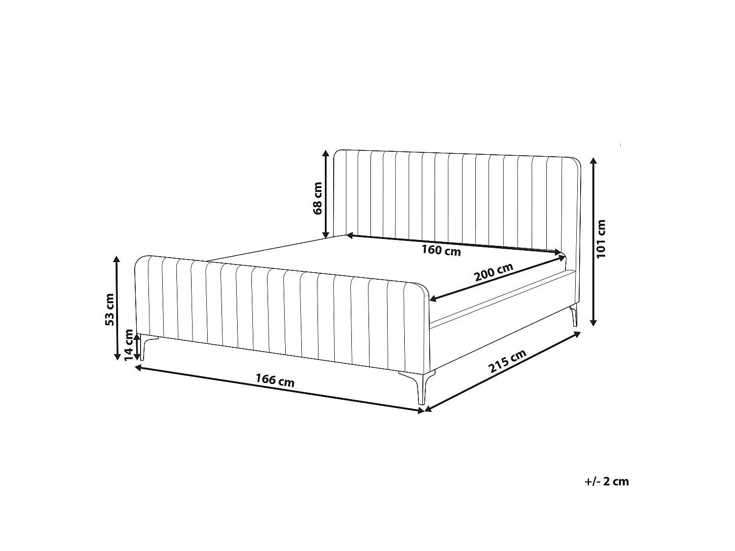 Bed Fluweel LUNAN 160 x 200 cm Pastelroze