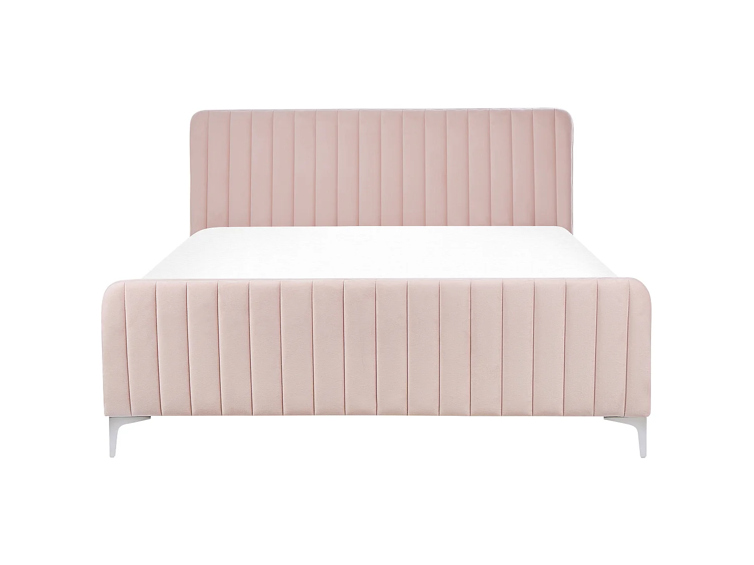 Bed Fluweel LUNAN 160 x 200 cm Pastelroze