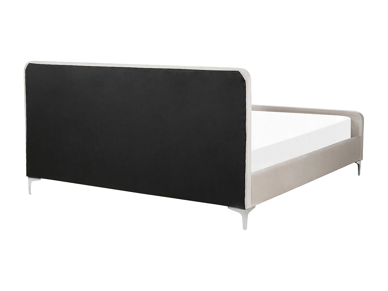 Lit avec sommier Velours LUNAN 180 x 200 cm Taupe